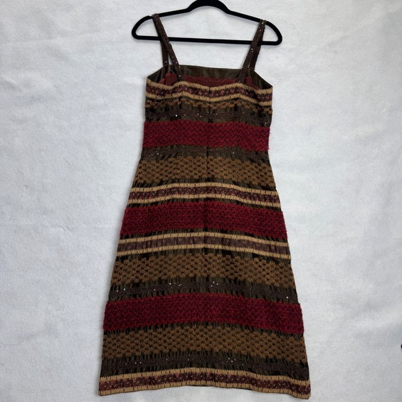 Nanette Lepore Women's Sequins Embellished Striped Dress Size 8 Vintage Y2K - Picture 2 of 9